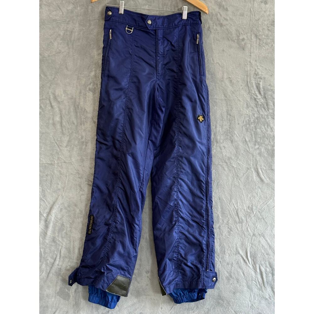 VINTAGE Descente Full Side Zip Ski Pants Mens 36 Blue Techwear Snowboard Ski 90s